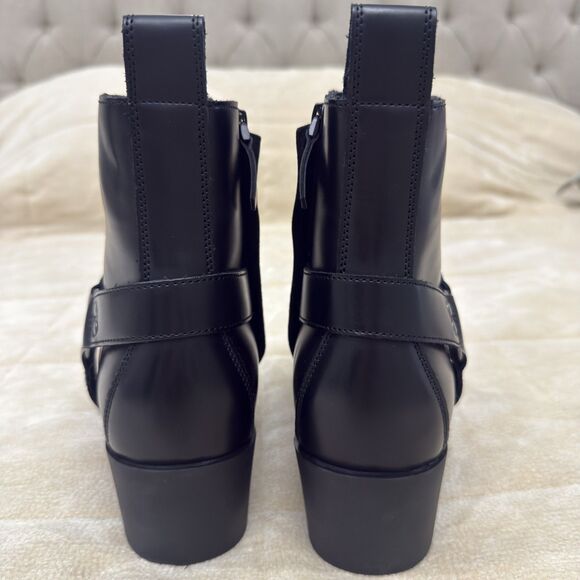Zara Black Leather Boots Mens Size 9 main image 5